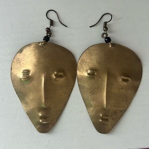 African Brass Earrings